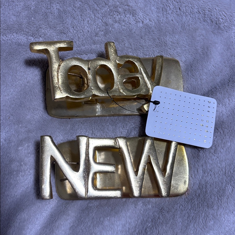Gold Decorative 'Today' and 'New' Large Paper Clips..NWT… 5 Inches